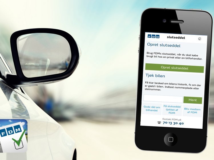  FDM har lavet slutseddel til smartphone eller tablet, som bilkøberne kan bruge, når de skal handle bil.  