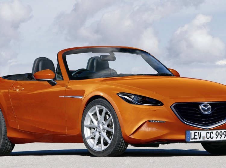 Mazda MX-5 som den kunne komme til at se ud. Computerillustration: Carparazzi