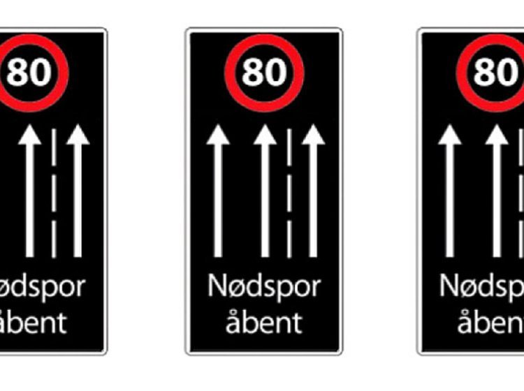 Nye skilte vil fra december give bilister lov til at bruge nødsporet.