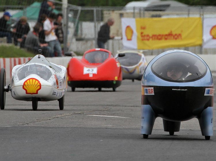 Nogle af prototype-bilerne i Shell Eco-Marathon.