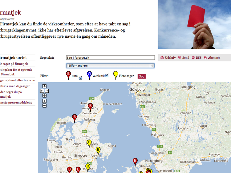 På firmatjek.dk kan du se, om bilforhandleren har set stort på en afgørelse fra Forbrugerklagenævnet.