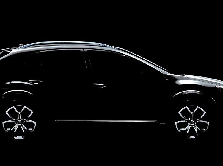 Omridset af Subarus komemdne lille SUV, der lanceres i Europa i foråret 2012.