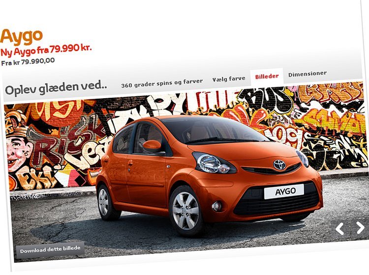 Toyota vildledte med en tidligere Aygo-reklame.
