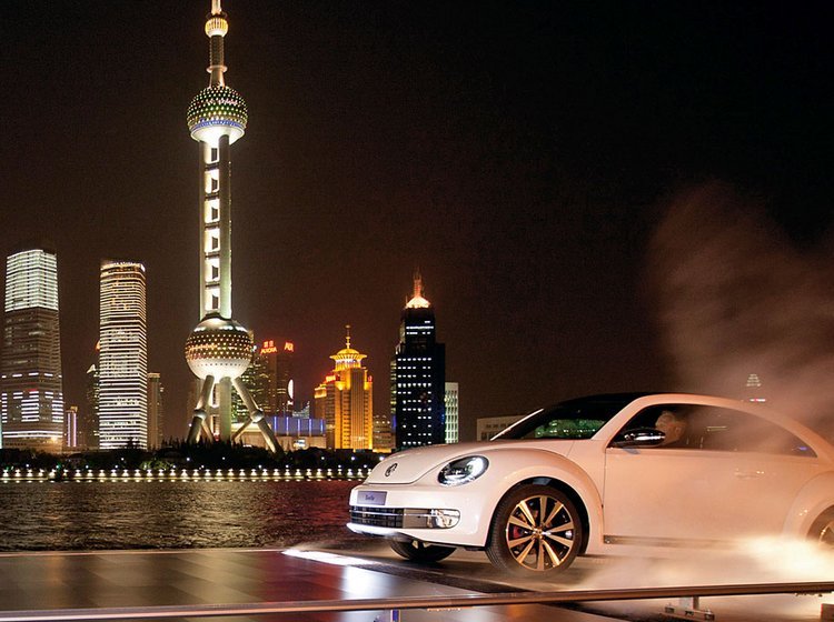 VW The Beetle blev først præsenteret i Shanghai i Kina.