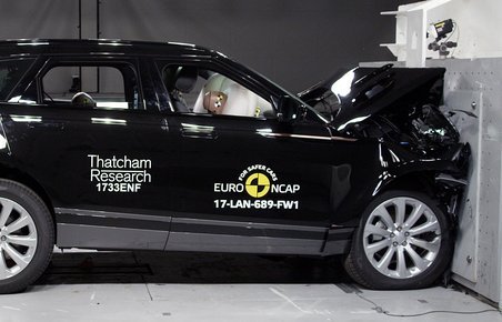 Sikkerheden er i top i den nye Range Rover Velar, der får fem flotte Euro NCAP-stjerner.