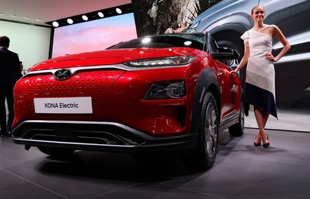 Hyundai Kona Electric forfra.