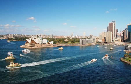 På en tur til Austrailen kan du opleve stemningen omkring Operahuset i Sydney