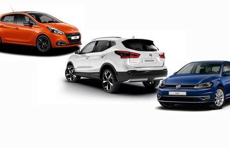 208, Qashqai og Golf.