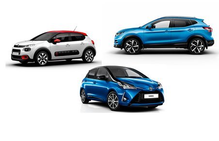 Bilernes top fire i februar omfatter Citroën C3, Nissan Qashqai og Toyota Yaris. Den fjerde er Peugeot 208. 