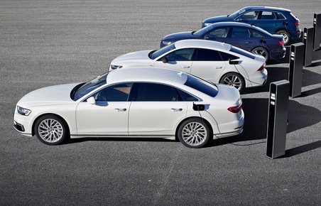 Flere og flere af Audis modeller fås spm plugin-hybrid. Her er det A8, A7, A6 og Q5.