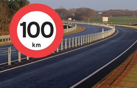 100 km/t. bliver ny fartgrænse på fire motortrafikveje.
