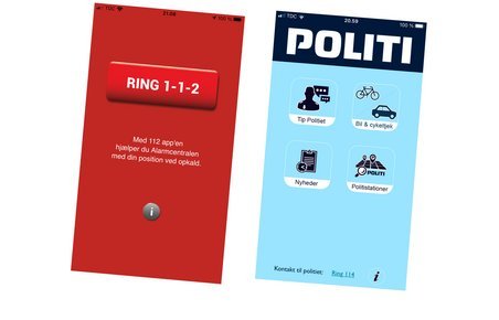 De to apps, Alarm 112 og Politi, udgår nu.
