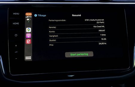 EasyPark har lavet en app, der også kan vises i Apple CarPlay