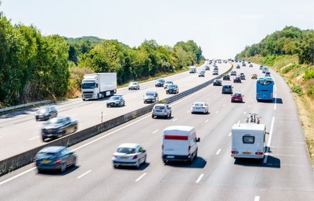Ferietrafik på tysk motorvej