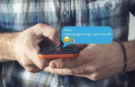 Mand sms'er om bilsyn