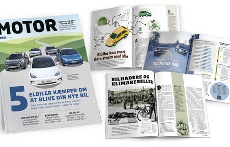Kollage af sider fra magasinet Motor.