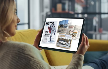 Kollage med forsiden af Motor 2/2024 og tre opslag fra bladet