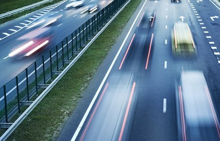 Sløret trafik på motorvej