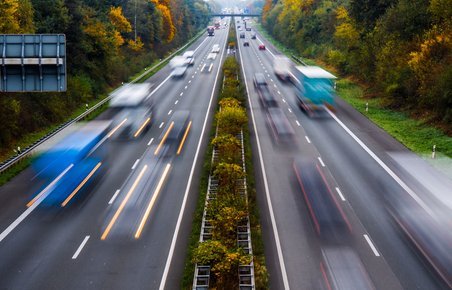 Trafik på europæiske motorvej