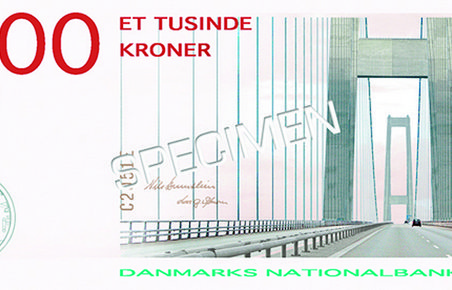 Østbroen pryder den nye 1.000-kr-seddel.