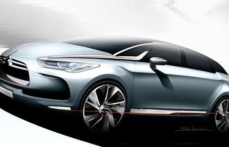 Citroën DS5 i skitseform. Den store livsstil bil får formentlig en endnu større DS-slægtning.