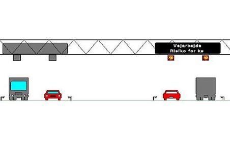Bilisterne på Helsingørmotorvejen møde disse gitterportaler mellem Gl. Holte og Hørsholm, hvor motorvejen fra 2013 skal udvides.