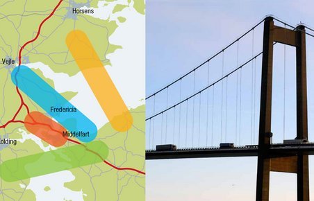 Der er i grove træk fire mulige måder at anlægge en ny Lilelbæltsbro på. 