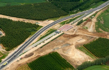 Den midlertidige motorvej ved Slagelse - mens vejen endnu fandtes.