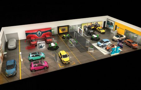 Renault er i gang med at rulle et nyt butiksdesign ud, kaldet Renault Store. Illustration: Renault