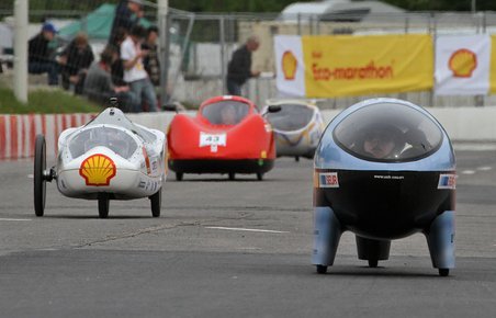 Nogle af prototype-bilerne i Shell Eco-Marathon.