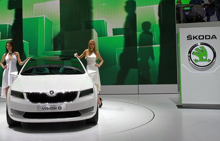 Konceptbilen Vision D bruges til at promovere Skodas nye logo og stil i det hele taget.