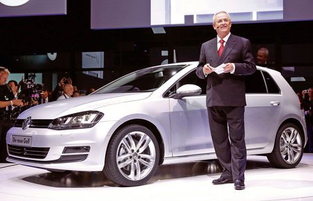 VW Golf 7 blev præsenteret af koncernchef Martin Winterkorn ved et kæmpearrangement i Berlin 4. september.